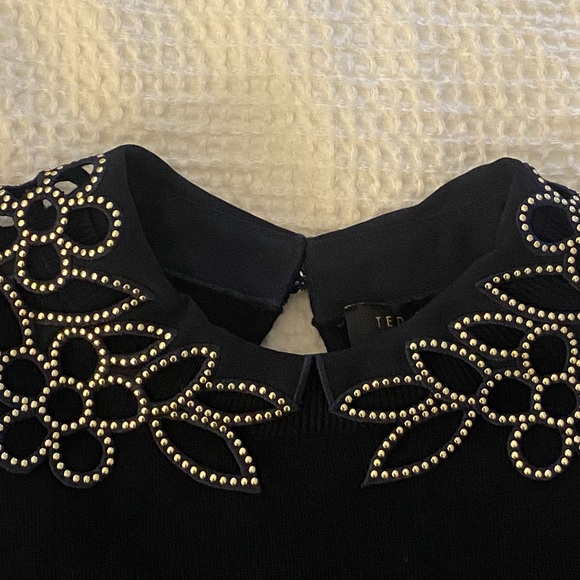 Ted Baker Azaleo Embellished Collar Sweater - EUC - Picture 4 of 6